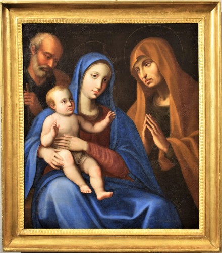 Sainte Famille et Sainte Anne - atelier de G.B.Salvi Sassoferrato (1609 -1685) - Tableaux et dessins Style Louis XIV